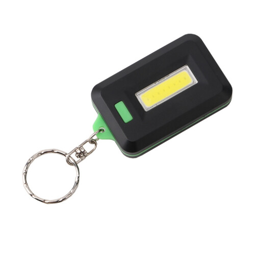 2 PCS 3W Mini COB LED Flashlight Keychain Emergency Camping  Backpack Light with 3 Modes(Green) 1