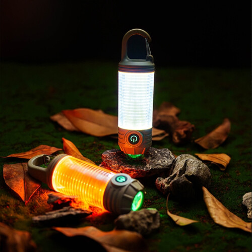Rechargeable portable LED camping light/multi-functional flashlight (khaki) 1