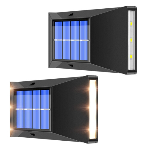 Outdoor Decorative Waterproof Solar Wall Light,6 LEDs White Light 2
