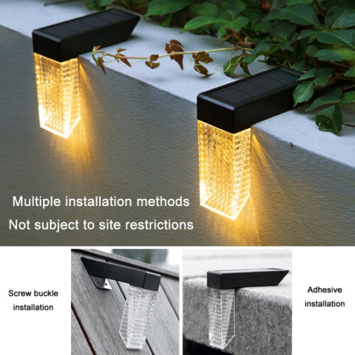Outdoor Waterproof Courtyard Corridor Steps LED Solar Light(White+Colorful Light) 2