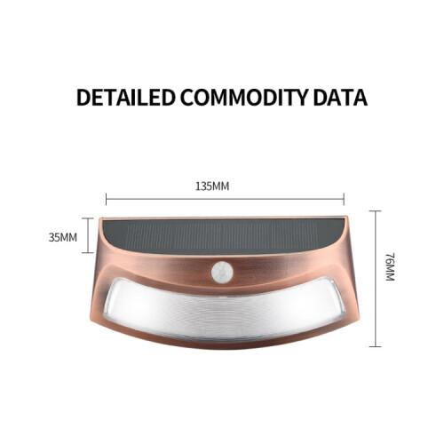Red Copper Human Body Induction Solar Wall Light( White Light) 1