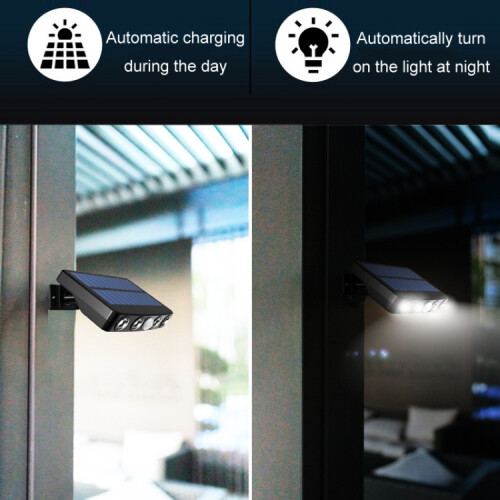 Without Ground Plug Wiring Free Infrared Sensor Waterproof Solar Lighting Wall Light, Warm Light 2