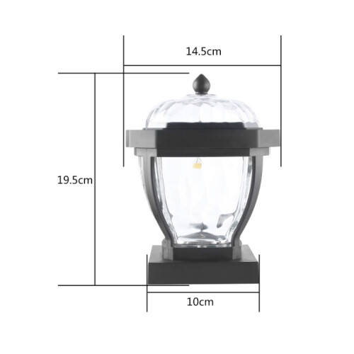 2 LED Solar Waterproof Outdoor Garden Light, White Light-Column Cap 2