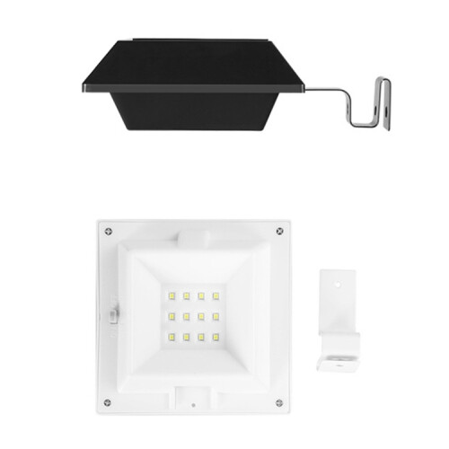 12 LED Solar Outdoor Railing Stair Square Wall Light(Black Shell-Warm Light) 2