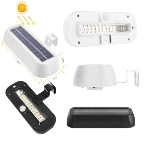 12 LED Solar Outdoor Waterproof Body Sensor Wall Light(Black Shell-White Light) 2