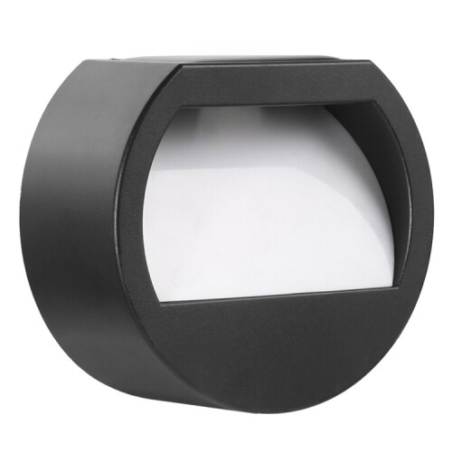 Solar-powered outdoor waterproof round staircase wall light (warm light) 1