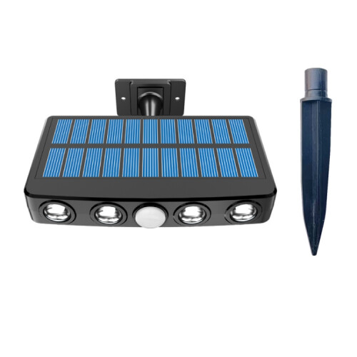 With Ground Plug Wiring Free Infrared Sensor Waterproof Solar Lighting Wall Light, Warm Light 1