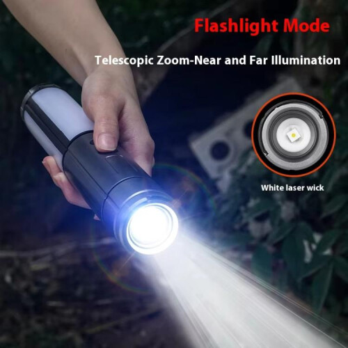 Retractable Camping Lantern Rechargeable Flashlight 25.2-51.8cm Adjustable Height 1