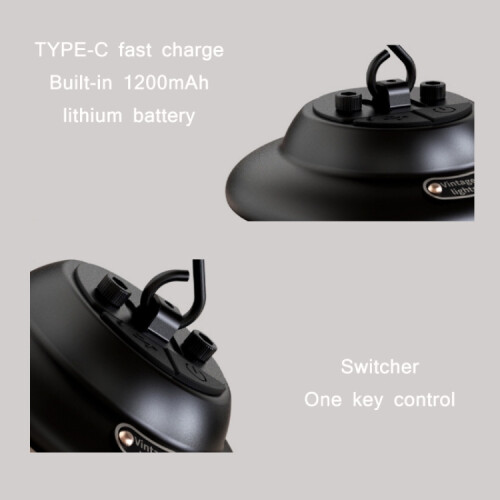 Outdoor Portable Hanging USB Charging Camping Light(Black) 2