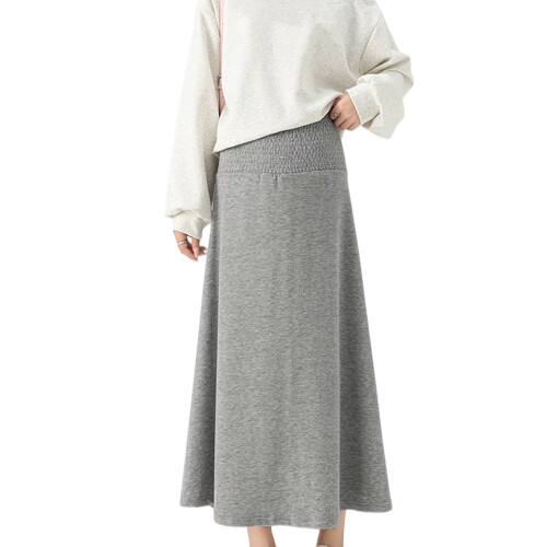 Long Maternity Skirt Multiple Size For Pregnancy-light gray M