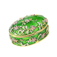 Stylish Retro Jewelry Holder Box Smooth Front Easy To-Green