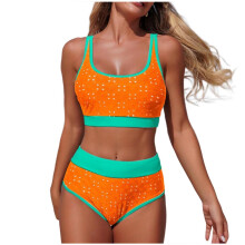 Bathing Suit for Women Elegant Beach Sports Bikini-Orange S