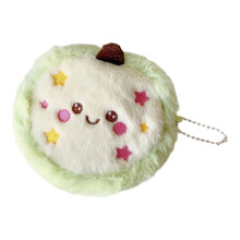 Miniature Plush Apples Design Holder Storage Pouch For-Green
