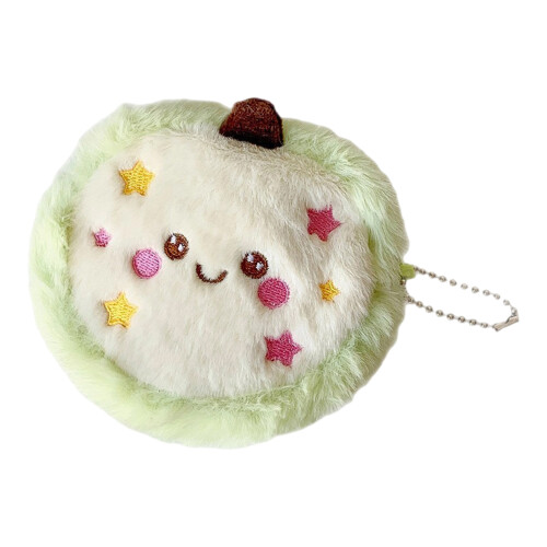 Miniature Plush Apples Design Holder Storage Pouch For-Green