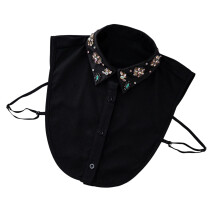 Elegant Rhinestones Detachable Collar For Women Soft-Black