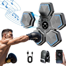 Smart Music Boxing Machine: Bluetooth, Einstellbare Geschwindigkeit für wissenschaftliches Training Black