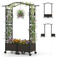 Jardinière verticale avec treillis et système d'arrosage automatique