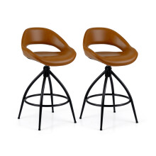 Drehbare Barhocker, 2er-Set, gepolstertes Kunstleder, 360-Drehung