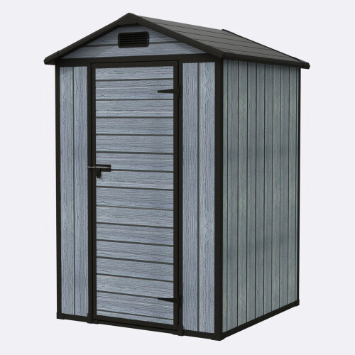 Birchtree BIRCHTREE Plastic Garden Shed Apex 4X4FT Grey 1