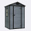 Birchtree BIRCHTREE Plastic Garden Shed Apex 4X4FT Grey 10