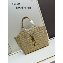 YSL Large Logo Quilted Tote Rose 8016-1