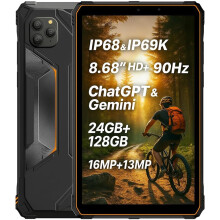 (Orange) Blackview Active 5 Rugged AI Tablet Phone, 3 AI Models, 8.68" HD  90Hz, IP68/IP69K Waterproof Android 15,128GB, Black/Orange