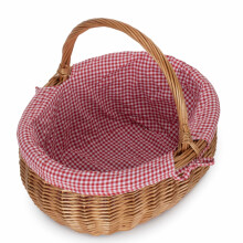 (Garden Rose) Large Deluxe Double Steamed Wicker Shopping Basket