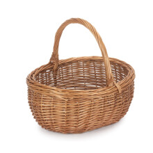 (Unlined) Small Deluxe Double Steamed Wicker Shopping Basket