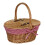 (Rose) Child's Lined Oval Lidded Shopping Basket 1