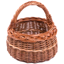 Small Round Shallow Wicker Shopping Basket