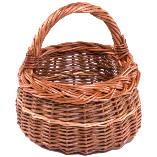 Small Round Shallow Wicker Shopping Basket