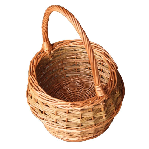 Small Rustic Egg Wicker Shopping Basket