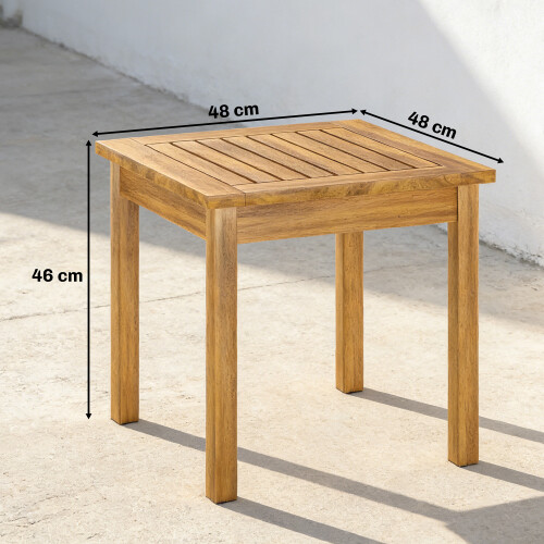 Outsunny Outsunny Coffee Table Fully Assembled Square Natural Wood 2