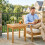 Outsunny Outsunny Coffee Table Fully Assembled Square Natural Wood 8