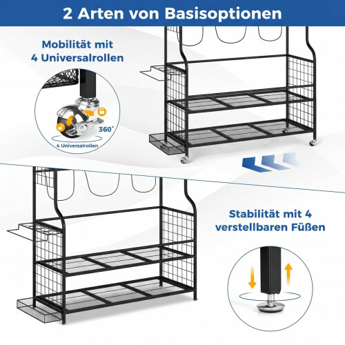 Golfbag-Organizer mit Rollen, Haken und Körben 2