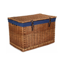 (White) 60cm Double Steamed Wicker Storage Basket