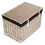 (White) 60cm Whitewash Chest Wicker Storage Basket 1