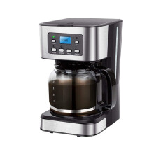 (Black, European Standard) 1,5L filterkaffebryggare som uppfyller europeiska standarder, 24-timmars timer och varmhållningsfunktion