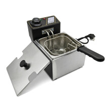 (MM-2L, UK Standard) US Standard Deep Fryer, Small Electric Frying Pan for Fried Dough Sticks & French Fries, Multifunctional