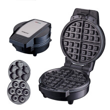 (Three-in-one, UK Standard) Macchina professionale per la colazione, crepiera e piastra per waffle, macchina per sandwich 3 in 1