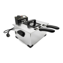 (MM-5L, US Standard) US Standard Deep Fryer, Small Electric Frying Pan for Fried Dough Sticks & French Fries, Multifunctional