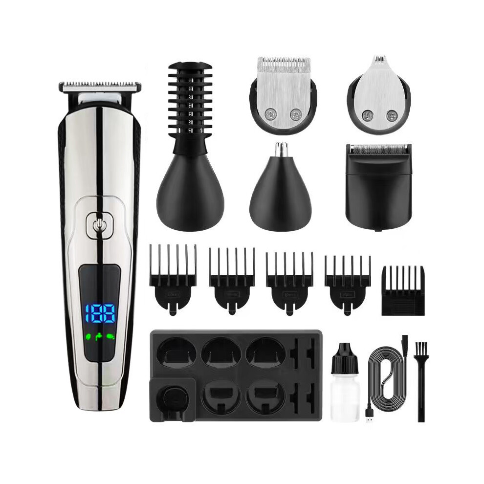 (T979) Waterproof Electric Shaver Men's Hair Clipper Multifunctional Trimmer Set