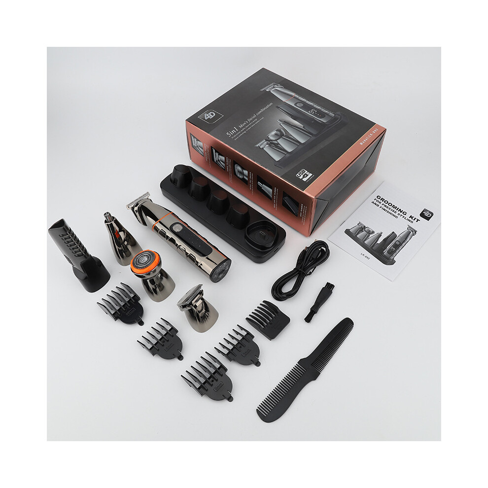 (T892) Waterproof Electric Shaver Men's Hair Clipper Multifunctional Trimmer Set