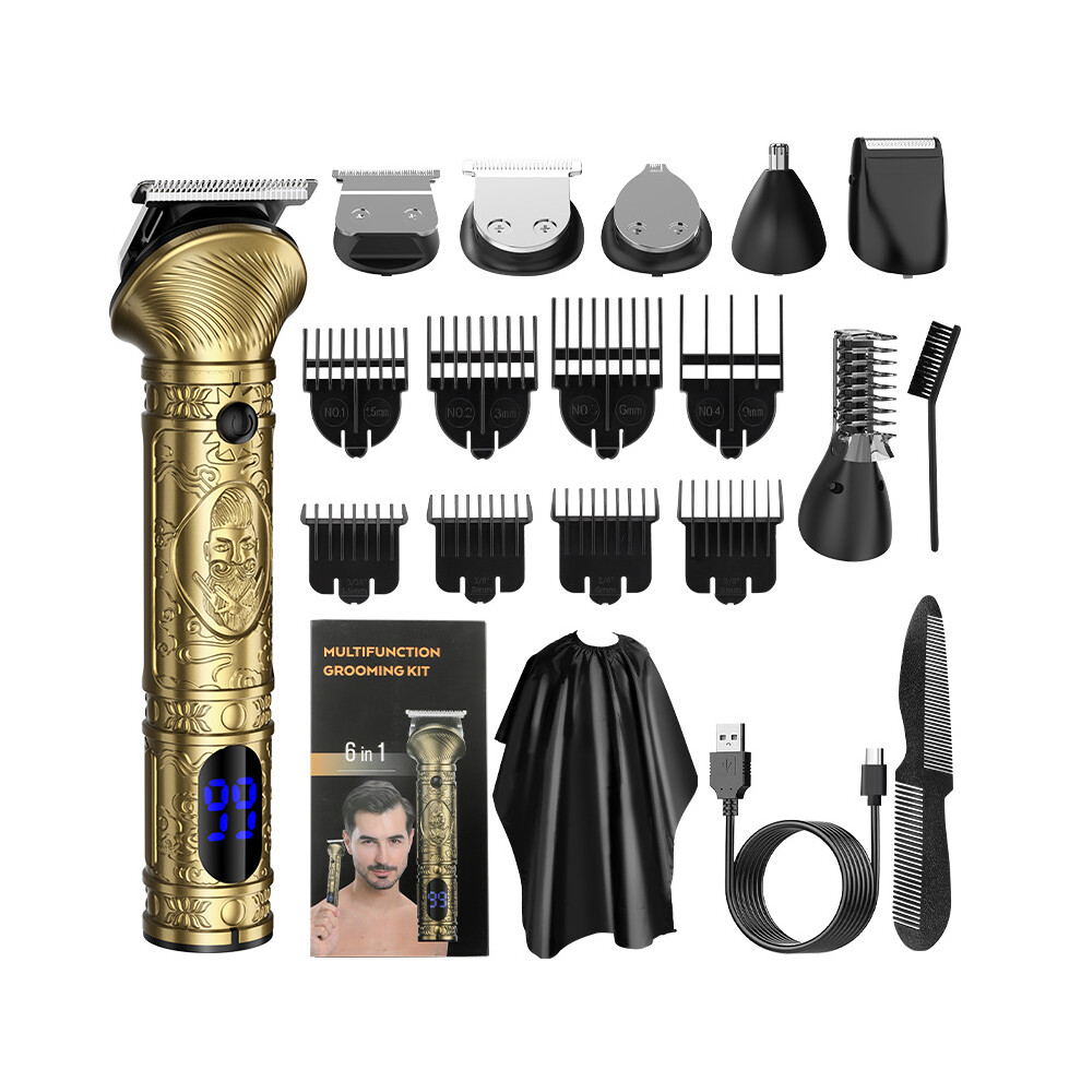 (697 (Antique Copper)) Men's Electric Shaver Set: Multi-Functional Hair Clipper & Nose Trimmer