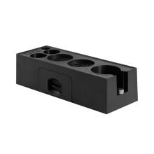 (Black) Supporto per pressino da caffè italiano con cassetto e maniglia.