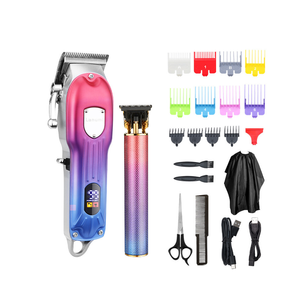 (LM-2024) Mother Son Hair Clipper Set, LCD Digital Display, Men's Oil Head Carving Clipper & Shaver