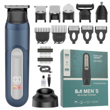 (YJ-102 Blue) Vanntett elektrisk barbermaskin for menn, multifunksjonell hårklipper