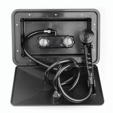 (Black) Boîtier de douche extérieur avec interrupteur eau chaude/eau froide pour camping-cars