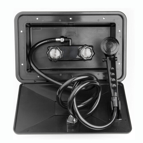 (Black) External Shower Box with Hot & Cold Switch for RVs