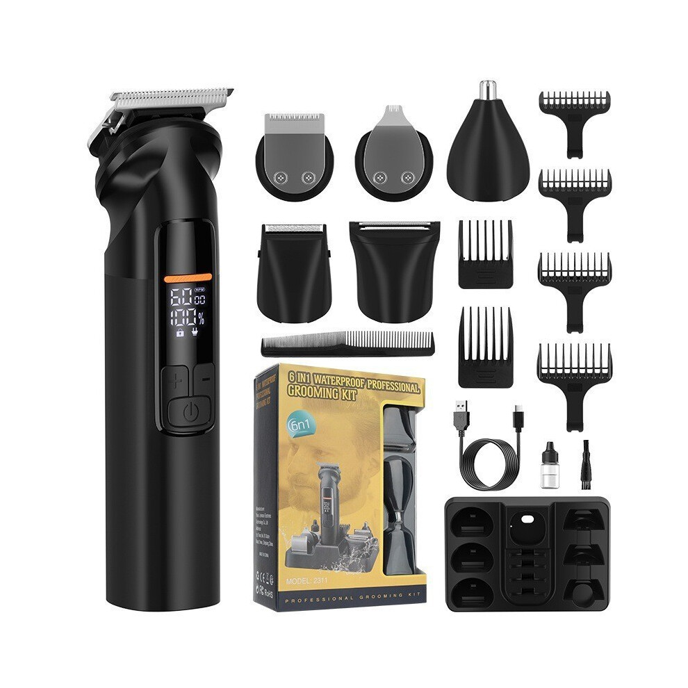 (T2311) Waterproof Electric Shaver Men's Hair Clipper Multifunctional Trimmer Set